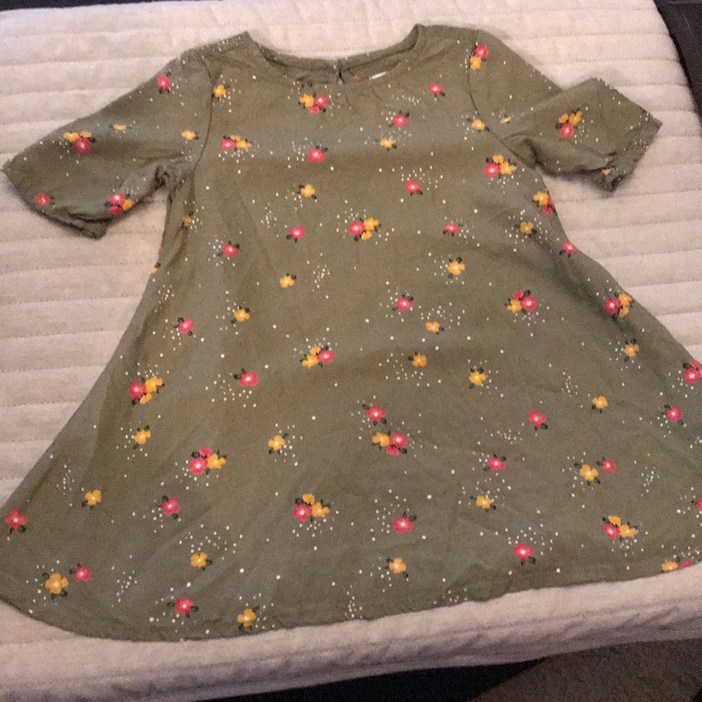 Olive floral dress